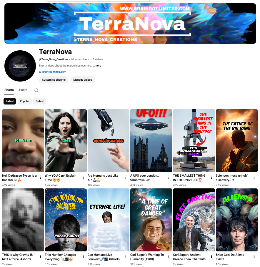 Terra Nova — YouTube channel